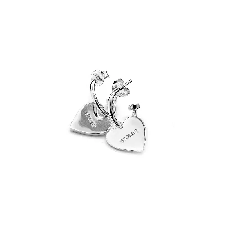 Hoop earrings with luxe velvet finishes for a rich and luxurious touch-Stolen Girlfriends Club Maxi Stolen Heart Anchor Earrings - Sterling Silver