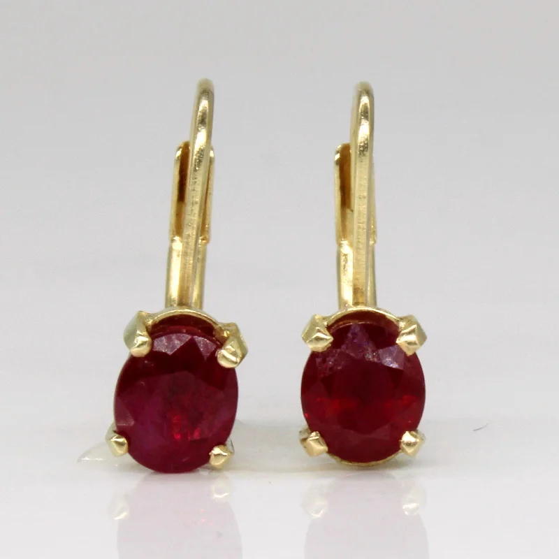 Best hoop earrings with vintage-style detailing for a nostalgic and timeless look-Synthetic Ruby Hoop Earrings | 1.00ctw |