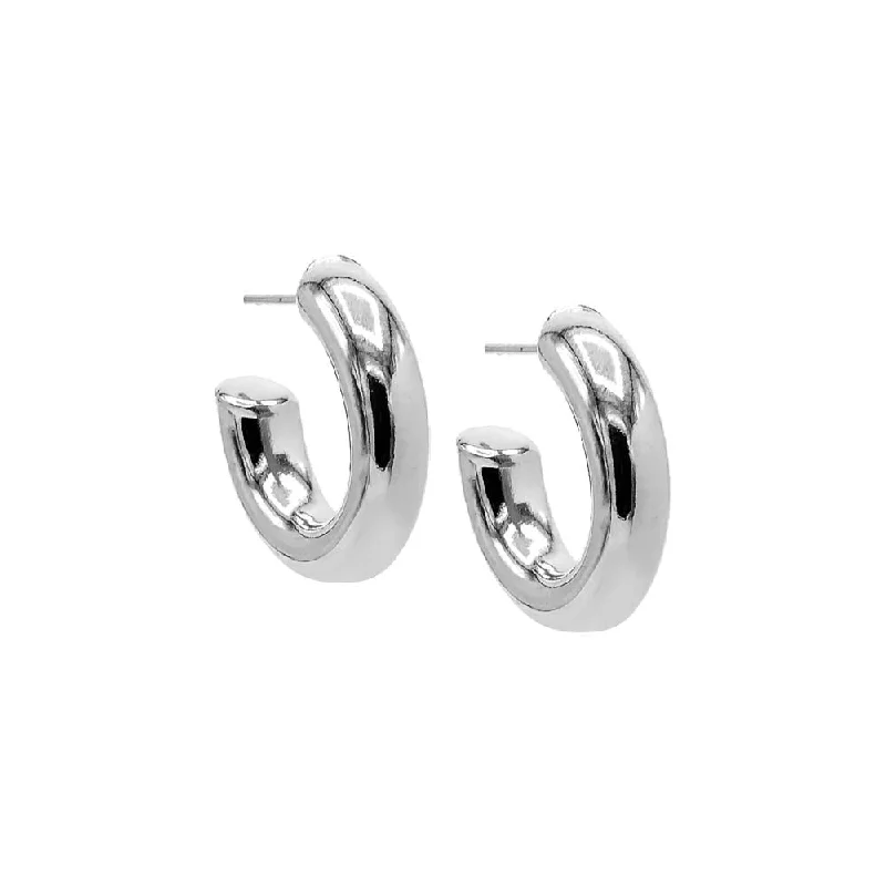 Hoop earrings with polished metal for a shiny and high-quality finish-Thick Hollow Hoop Earring