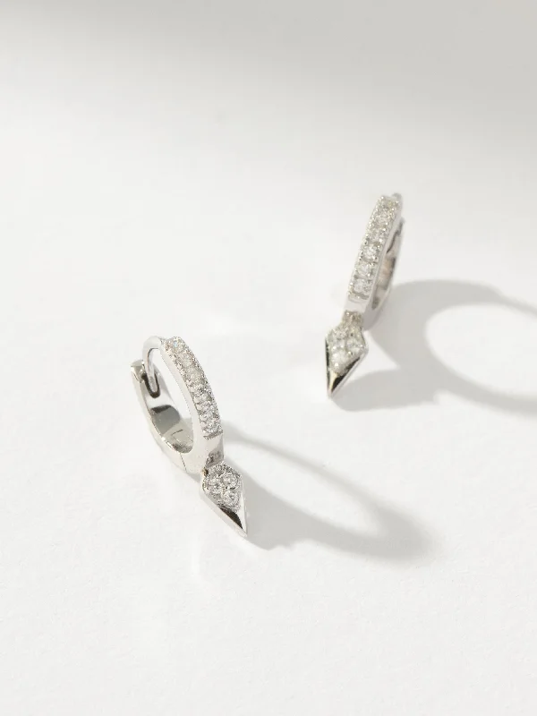 Lightweight hoop earrings for comfortable and all-day wear-Tipping Point Pavé Huggie Earrings