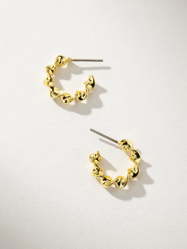 Best hoop earrings with intricate beaded details for a textured, stylish appearance-Twist Mini Hoop Earrings