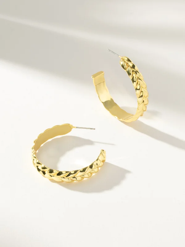 Hoop earrings with artistic filigree designs for an intricate, delicate finish-Vine Hoop Earrings