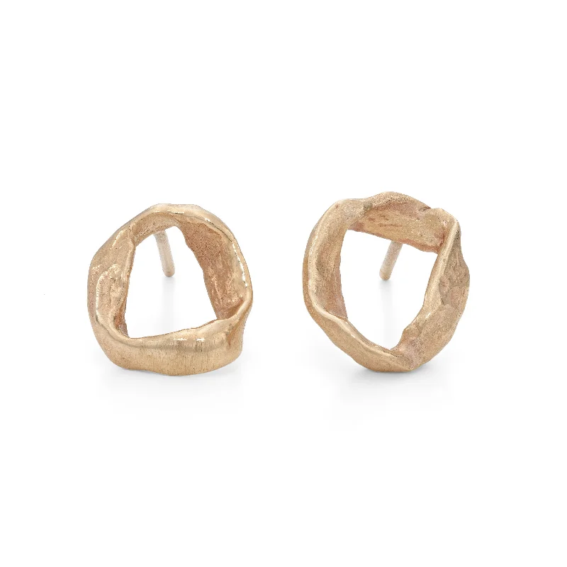 Hoop earrings with a matte finish for a sleek and sophisticated appearance-Whorl Studs 9ct Gold