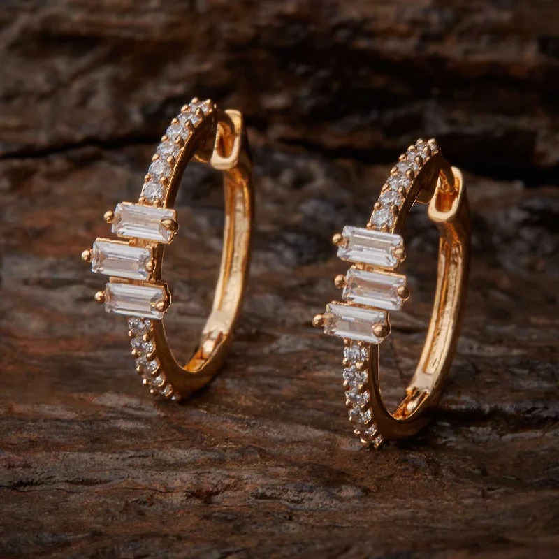 Hoop earrings with polished silver finish for a shiny, modern appeal-Zircon Earring 137634