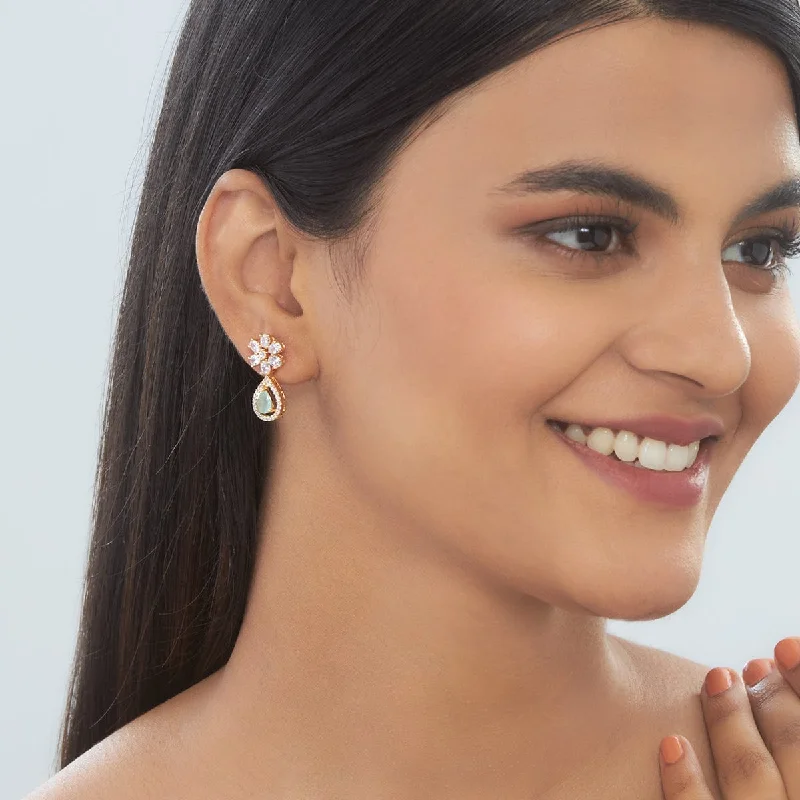 Best hoop earrings with geometric cuts for a sharp, modern appeal-Zircon Earring 142028