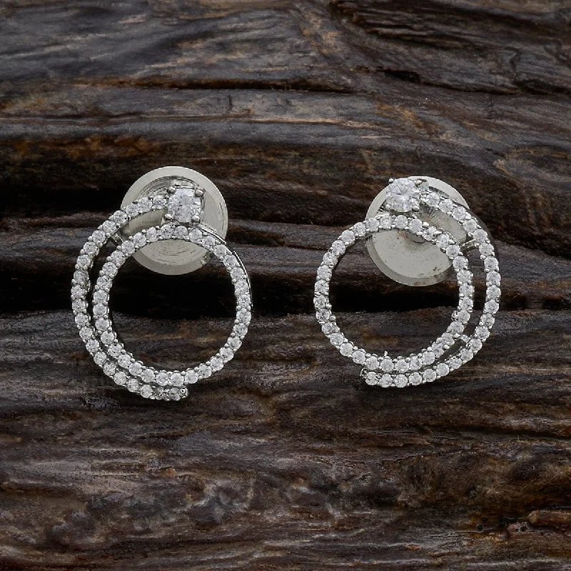 Hoop earrings with leather accents for a sleek and bold combination-Zircon Earring 160455