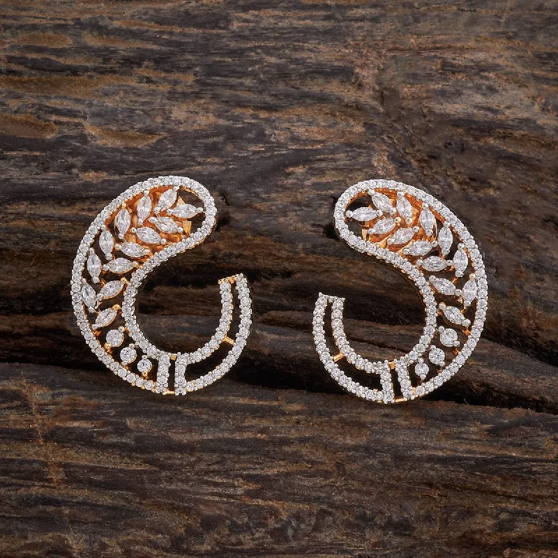 Hoop earrings with intricate designs for a unique and artistic appearance-Zircon Earring 178464