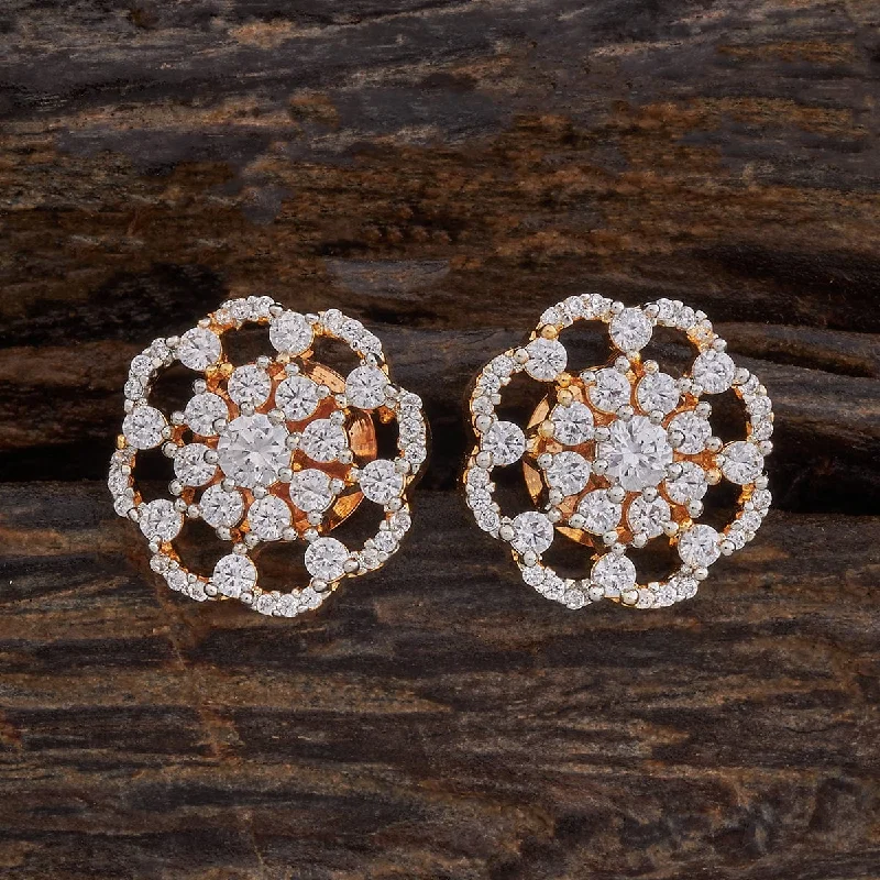 Hoop earrings with abstract wirework for an artistic, unique look-Zircon Earring 178469