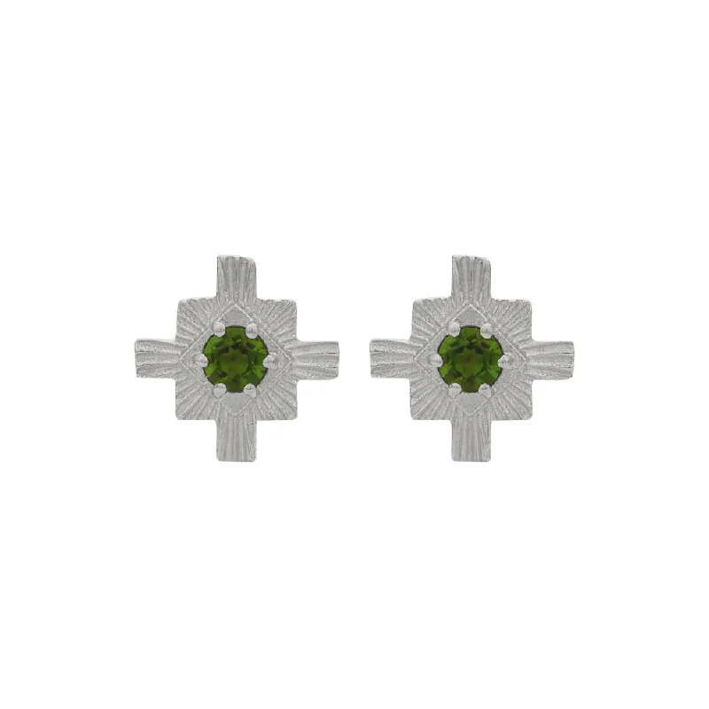 Medium hoop earrings for an everyday look with the perfect balance of style-Zoe & Morgan Inka Earrings - Sterling Silver & Chrome Diopside