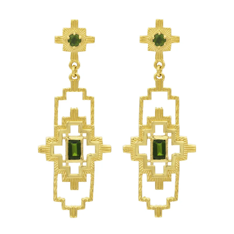 Best hoop earrings with vintage coins for a retro, antique-inspired style-Zoe & Morgan Munay Earrings - Gold Plated & Chrome Diopside