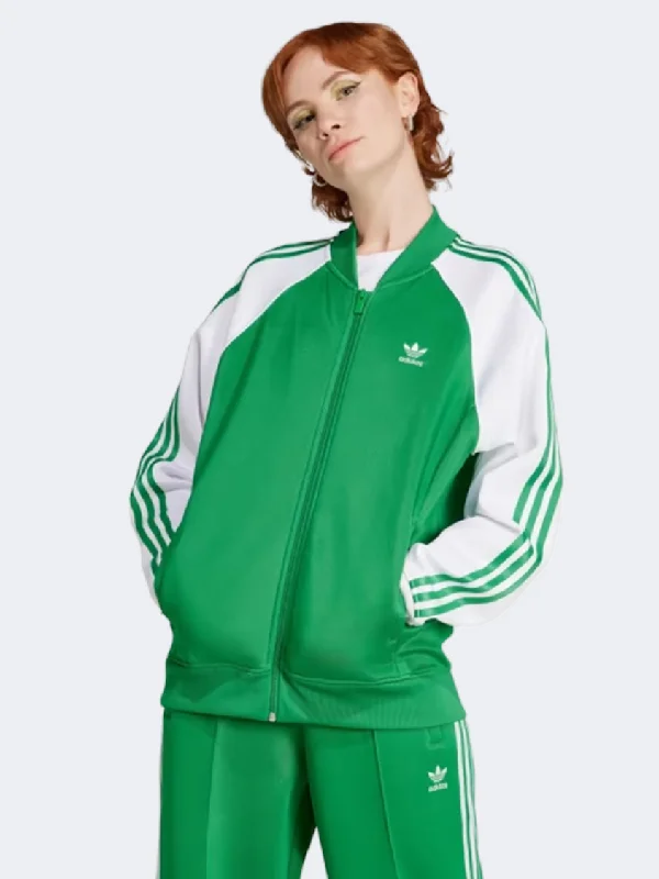 Zip-Up Jackets for Convenience -Insulated jackets for cold weather -Adidas Adicolor Classics Oversized Sst Women Original Jacket Green