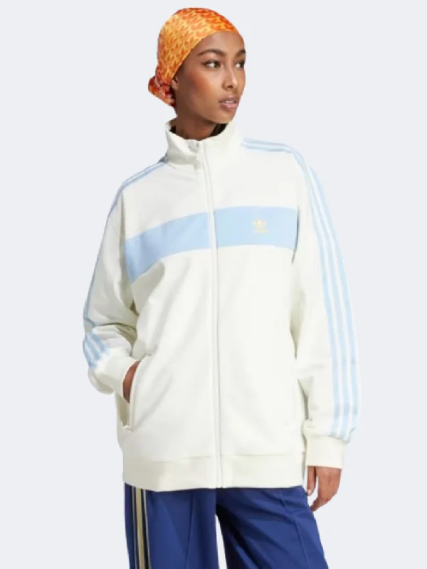 Heavy Duty Jackets for Durability -Long coats and jackets for winter -Adidas Blocked Women Original Jacket Off White/Light Blue