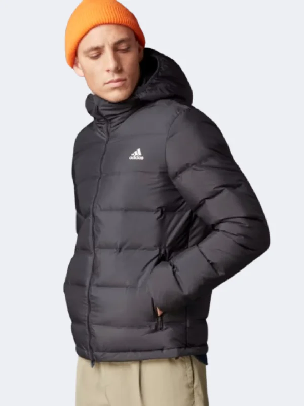 Printed Jackets with Patterns -Waterproof jackets for running -Adidas Helionic Men Outdoor Jacket Black