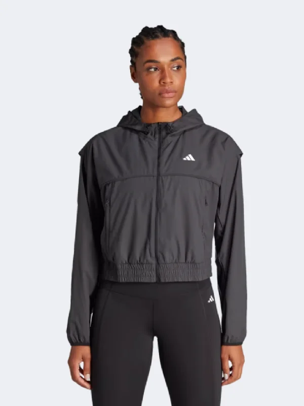 Raincoat Jackets for Rainy Weather -Waterproof jackets for hiking -Adidas Hyperglam Windbreaker Women Training Jacket Black/White