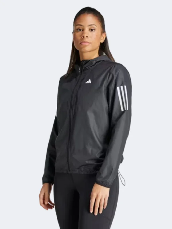 Zip-Up Jackets for Convenience -Insulated jackets for cold weather -Adidas Own The Run Women Running Jacket Black/White