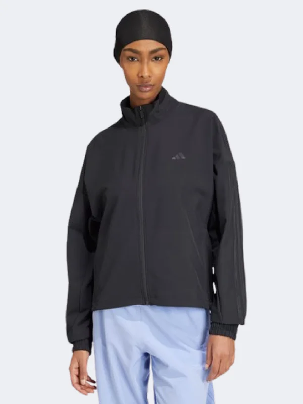 Blue Jackets for Classic -Warm jackets for autumn hikes -Adidas Pacer All Gym Tonal 3 Stripes Women Training Jacket Black