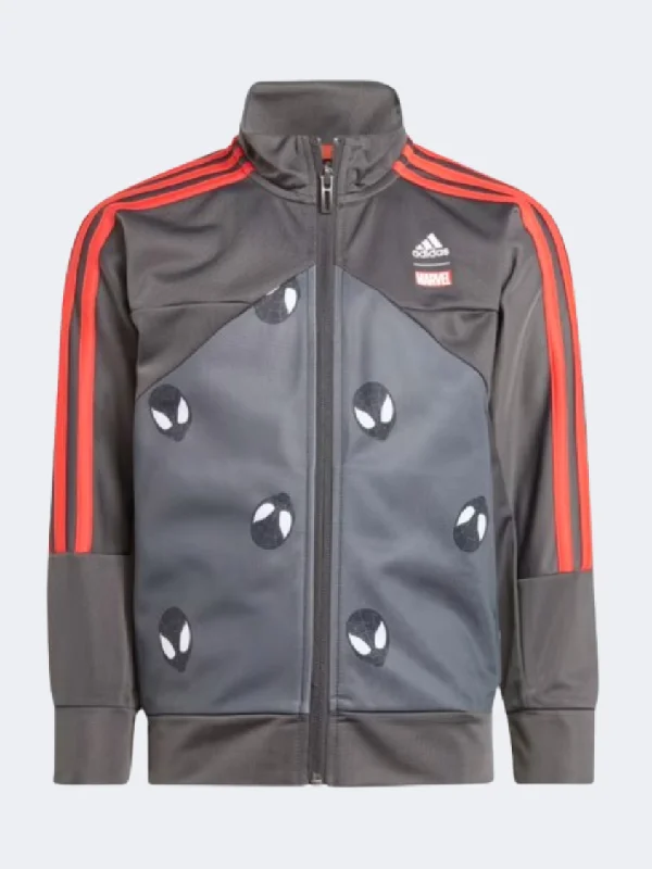 Sportswear Jackets for Athletic Use -Casual jackets for outdoor activities -Adidas X Marvel Spider Man Little-Boys Sportswear Jacket Grey/Black/Red