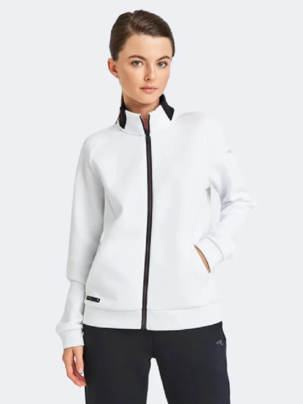 Windbreaker Jackets for Windy Days -Lightweight jackets for spring -Anta Knit Women Training Jacket White