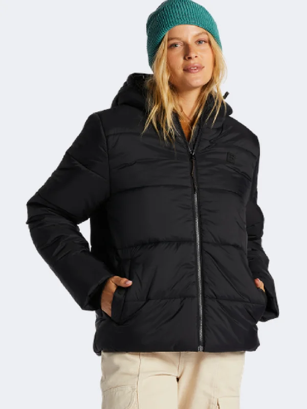 Gym Jackets for Workout -Casual jackets for weekend trips -Billabong Transport Puffe  Women Lifestyle Jacket Black