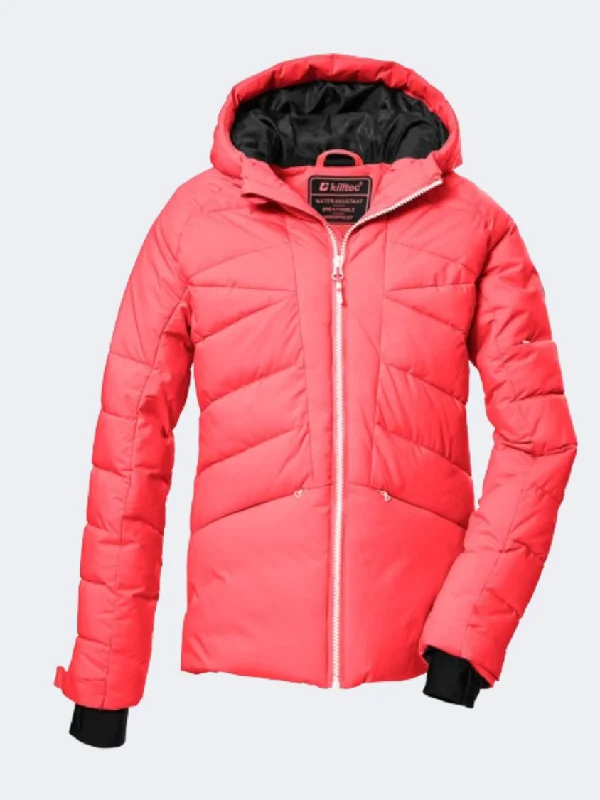 Black Jackets for Versatile -Waterproof jackets for outdoor sports -Killtec Ksw 116 Girls Skiing Jacket Coral/Pink