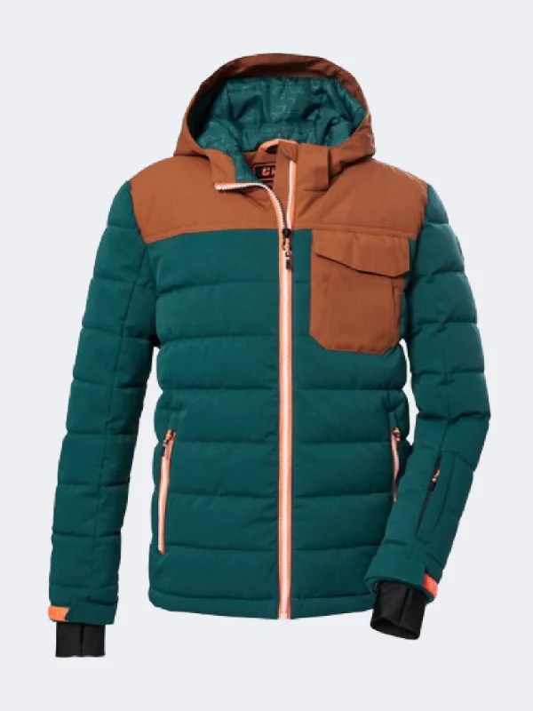 Solid Color Jackets for Simple -Men's jackets for cold climates -Killtec Ksw 123 Boys Skiing Jacket Petrol