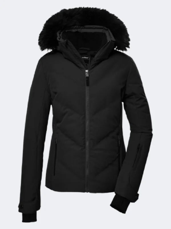 Geometric Jackets for Modern -Designer jackets for men -Killtec Ksw 58 Women Skiing Jacket Black