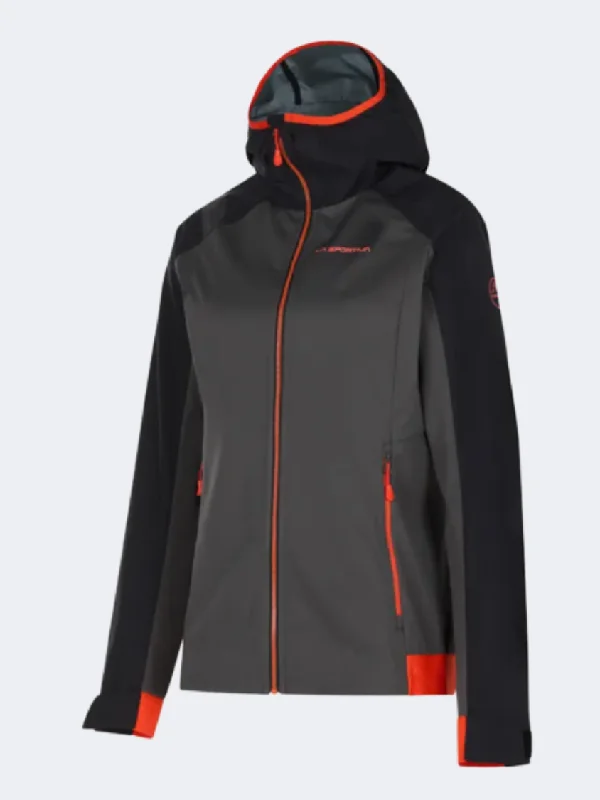 Studded Jackets for Statement -Water-resistant jackets for wet weather -La Sportiva Macnas Women Hiking Jacket Carbon/Cherry Tomato