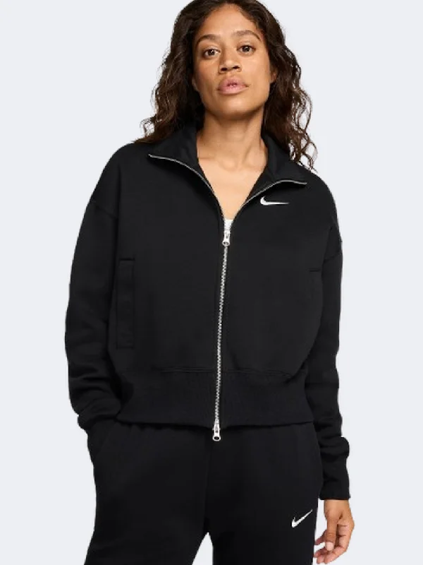 Sustainable Jackets for Eco-Friendly -Stylish trench jackets for men -Nike Sportswear Phoenix Fleece Women Lifestyle Jacket Black/Sail