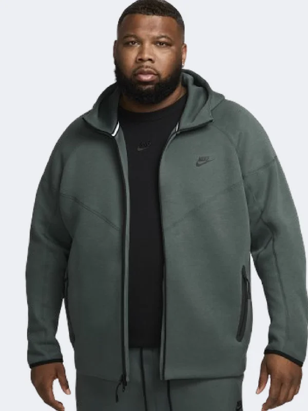 Recycled Jackets for Green -Jackets for layering during fall -Nike Sportswear Tech Fleece Windrunner Men Lifestyle Jacket Vintage Green/Black