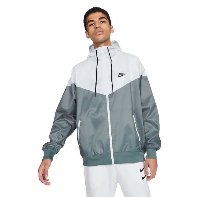 High School Jackets for Students -Military-inspired jackets for women -Nike Windrunner Men Lifestyle Jacket Grey/White/Black