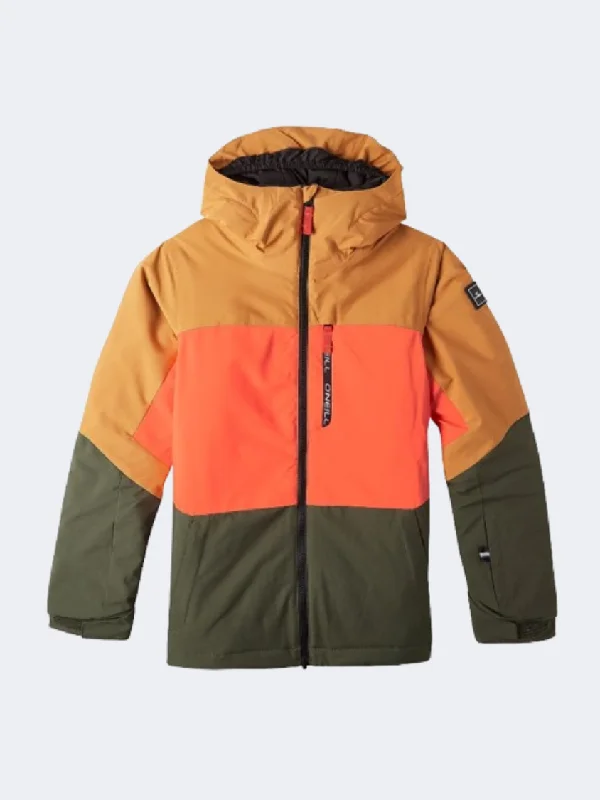 Valentine's Day Jackets for Romantic -Women's utility jackets for spring -ONeill Carbonite Boys Skiing Jacket Rich Caramel/Block