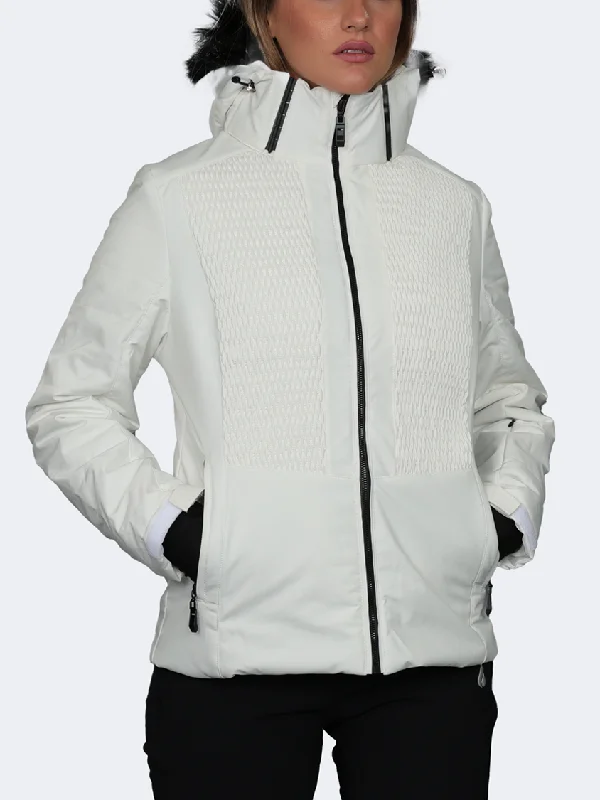 Ski Jackets for Winter Sports -Warm coats and jackets for winter -Oil And Gaz Mid Cut With Hood Women Skiing Jacket White