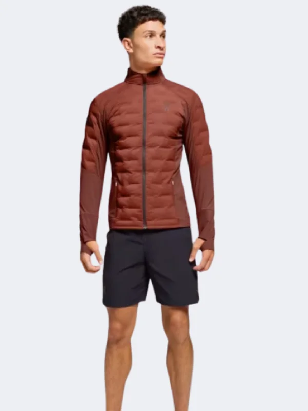 Green Jackets for Nature -Sporty jackets for athletes -On Climate Men Running Jacket Auburn/Ruby