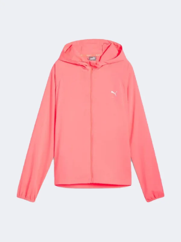 Anorak Jackets for Outdoor -Stylish faux fur jackets for winter -Puma Run Favorite Women Running Jacket Sunset Glow