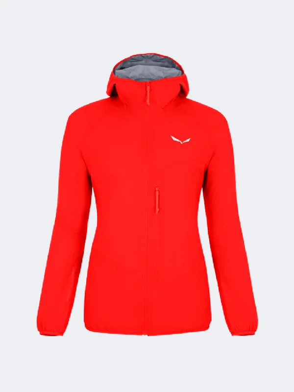 Cycling Jackets for Bike Rides -Breathable jackets for summer -Salewa Agner 2 3L Powertex Women Hiking Jacket Red Flame