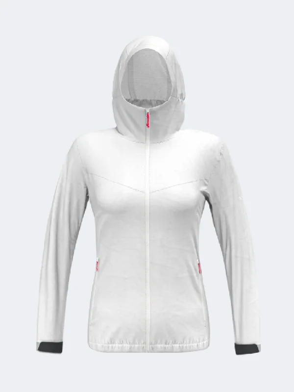 Running Jackets for Exercise -Stylish jackets with leather sleeves -Salewa Puez 2.5 L Powertex Women Hiking Jacket White