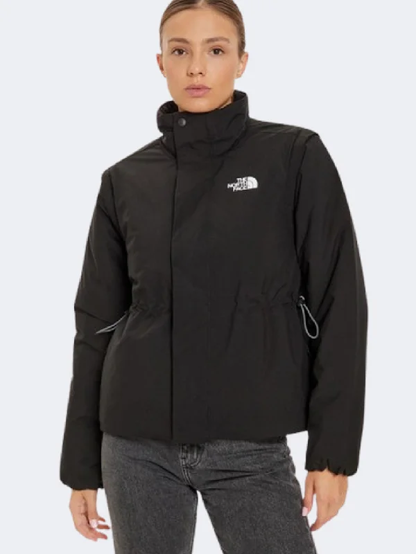 Pink Jackets for Feminine -Softshell jackets for hiking -The North Face Padded 2 In 1 Convertible Women Lifestyle Jacket Black