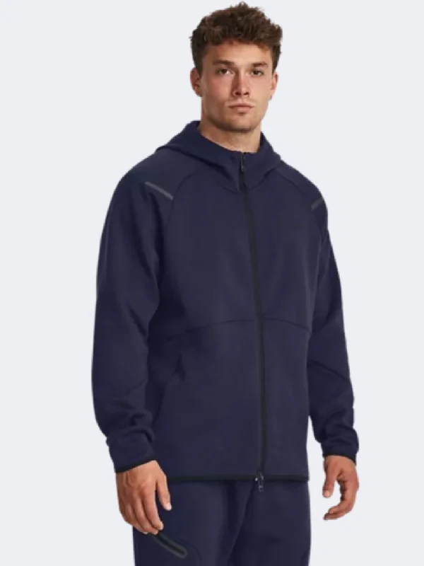 Hunting Jackets for Field Use -Athletic jackets for active wear -Under Armour Unstoppable Fleece  Men Lifestyle Jacket Midnight Navy/Black