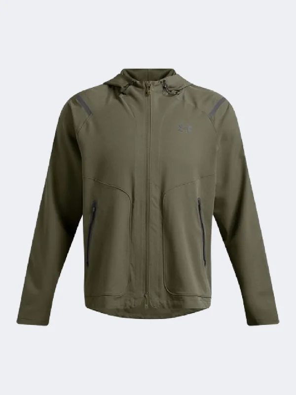 Branded Jackets for Quality -Parka jackets with fur trim for winter -Under Armour Unstoppable Left Chest Men Training Jacket Marine Green/Black